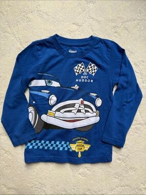 5T Used Disney Pixar Cars Doc Hudson Blue Long Sleeve Shirt, Boys